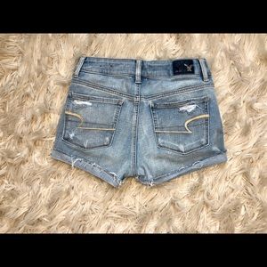 American Eagle hi rise denim shorties size 0